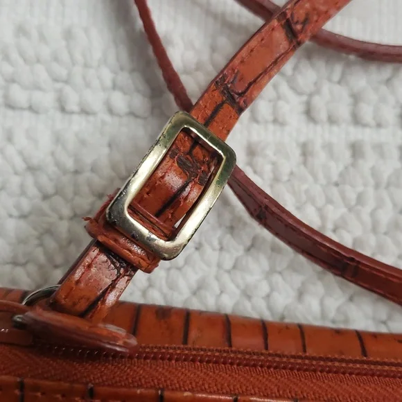 BRIGHTON ORANGE CROCODILE PATTERN CROSSBODY BAG - Picture 12 of 16